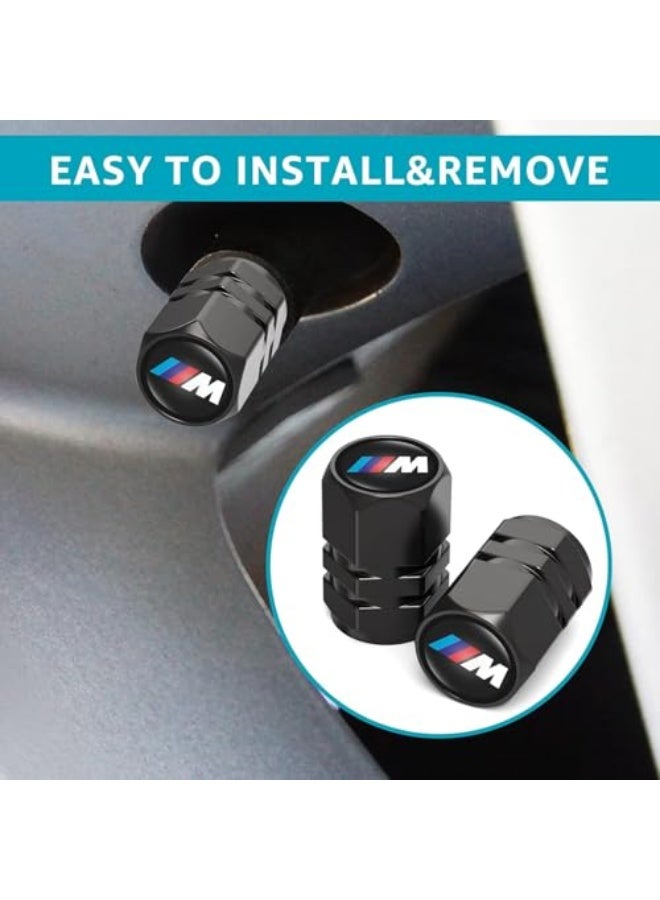 بي ام دبليو موتور سبورت غطاء صمامات الإطارات 4PCS، أغطية إطارات سيارات متوافقة مع BMW M M2 M4 M5 M6 M8 X1 X2 X3 X5 X6 M135i M240i Z4 328i X7، غطاء مانع للتسرب والغبار لإطارات السيارات - Image 3