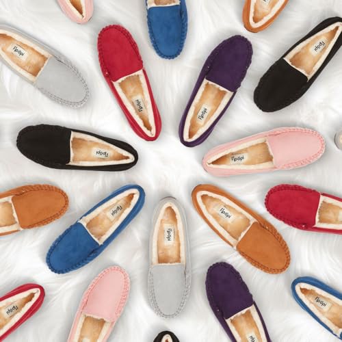 Floopi Women Slippers Moccasins, Soft Faux Fur Lining with Cozy Memory Foam, Ladies House Slippers for Women with Indoor & Outdoor Anti-Skid Sole(8, Chestnut-323) - Image 5