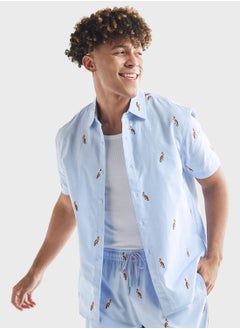 Bird Print Relaxed Fit Shirt