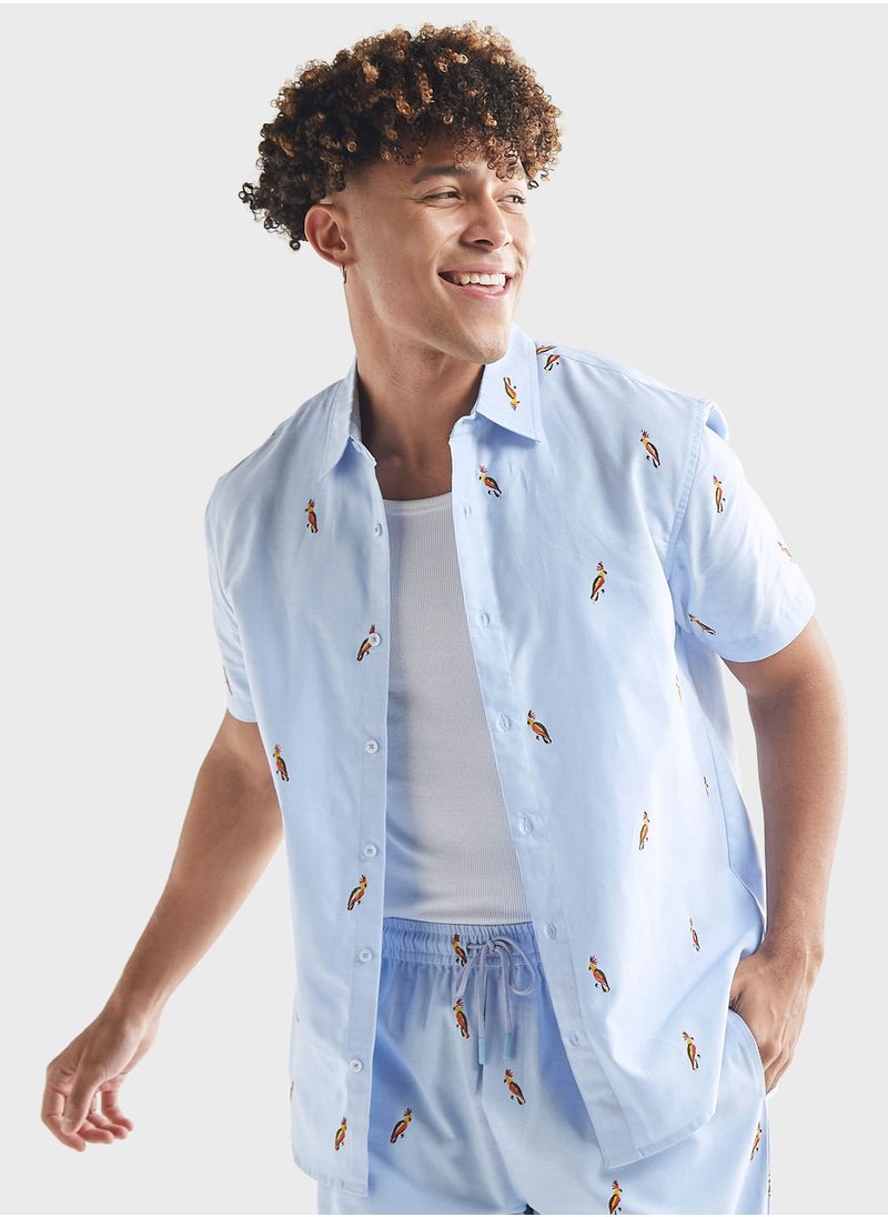 FAV Bird Print Relaxed Fit Shirt  - Image 1