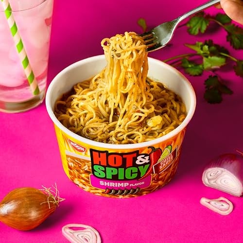 Nissin Hot & Spicy Ramen Noodle Soup, Shrimp, 3.27 Ounce (Pack of 6) - Image 4