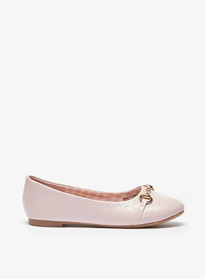 فلورا بيلا من شو إكسبرس Girls Textured Ballerina Shoes with Metallic Accent