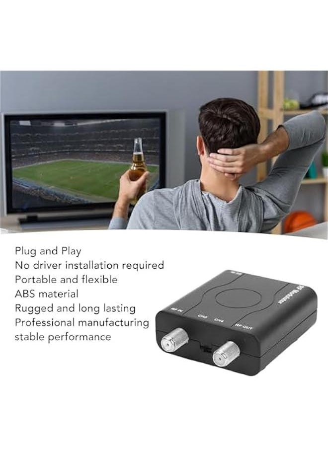 Generic - RF Modulator Coax Adapter VHF HD Digital Video Input Converter, Support NTSC Format Output 1080P PLL Control of VHF Operating Frequency, HDM61 to RF Modulator - Image 1