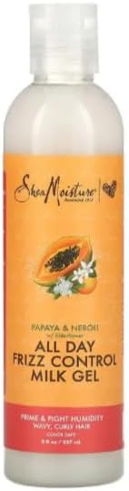 Sheea Moistures Papaya Neroli All Day Frizz Control Milk Gel 237ml AntiFrizz Styling Gel with Natural Ingredients for Curly Wavy Hair Lightweight Moisture Hold