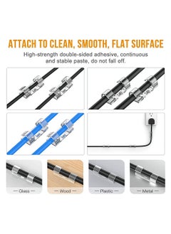 SYOSI Self-Adhesive Cable Clips, Cable Organizer for 6-8 MM cable, Wire Clamp Sticky Clear Cable Clip Management Organizer Drop Wire Holder for TV PC Cable Desktop Home Office, 100 Pieces, Clear  - Image 5