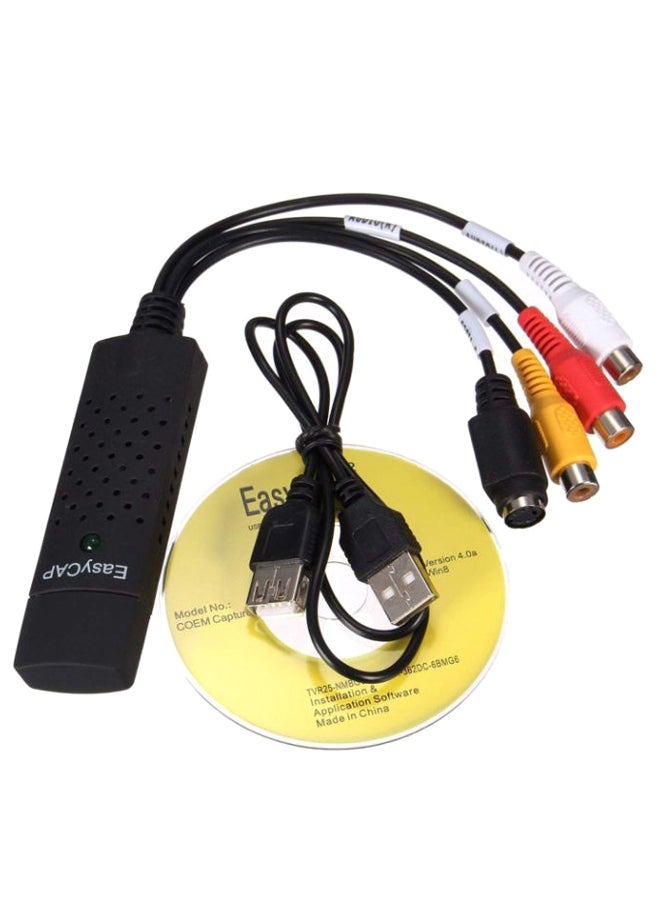 USB To TV DVD VHS Video Capture Adapter Black - Image 1