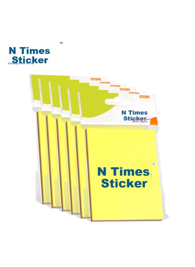 Stickn 480 Sheets 4-Color Fluorescent Sticky Notes, 76*101Mm Memo Pad, Self-Adhesive Message Book, 6-Pack, 33023 - Image 2