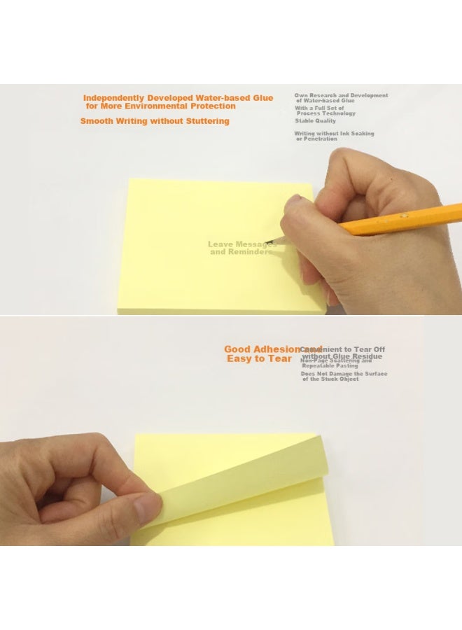 Stickn 480 Sheets 4-Color Fluorescent Sticky Notes, 76*101Mm Memo Pad, Self-Adhesive Message Book, 6-Pack, 33023 - Image 5