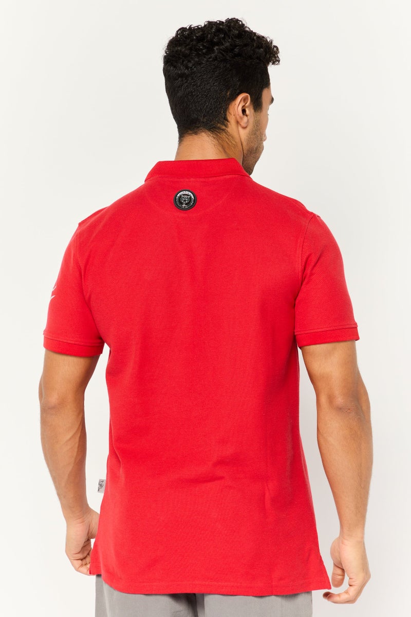 PHILIPP PLEIN Plein Sport Men Sportswear Fit Short Sleeve Outdoor Polo, Red - Image 4