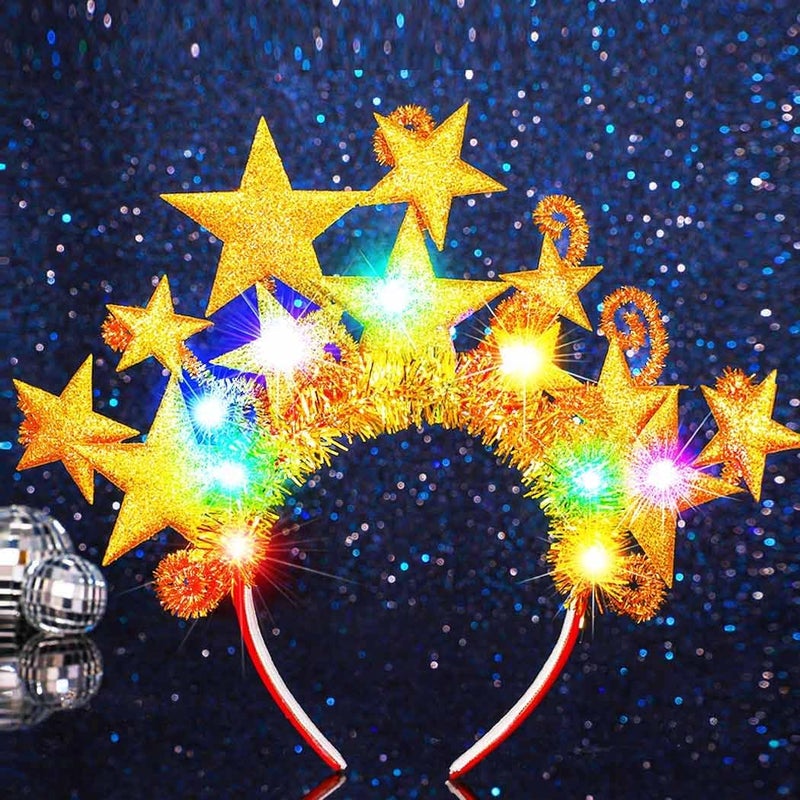 GORTIN Light up Star Headband LED Glowing Costume Headpiece Rave Hair Accessories for Women