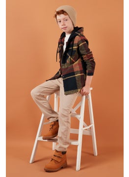 Lela Hooded Double Pocket Plaid Winter Lumberjack Shirt Boy's Shirt CF24W81781  - Image 1