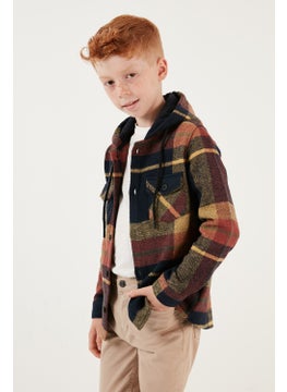 Lela Hooded Double Pocket Plaid Winter Lumberjack Shirt Boy's Shirt CF24W81781  - Image 3