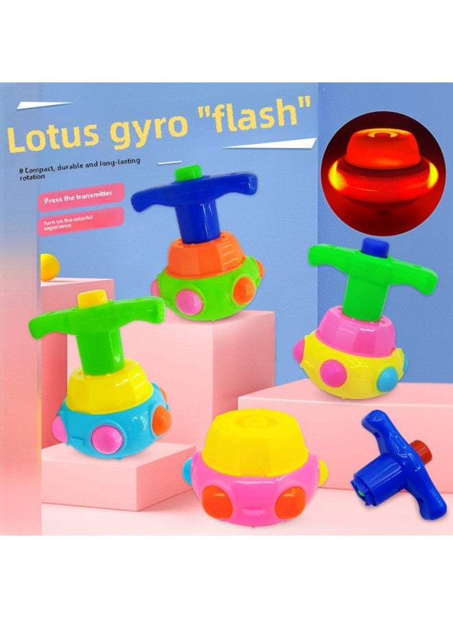Luminous Lotus Gyro Night Market Stall Hot Sale Puzzle Luminous Gyro Interactive Children's Toy Supply Wholesale-Color:Luminous Lotus Gyro Mixed Hair (800 PCs/box)  - Image 2
