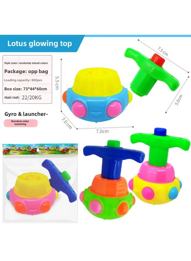 Luminous Lotus Gyro Night Market Stall Hot Sale Puzzle Luminous Gyro Interactive Children's Toy Supply Wholesale-Color:Luminous Lotus Gyro Mixed Hair (800 PCs/box)  - Image 1