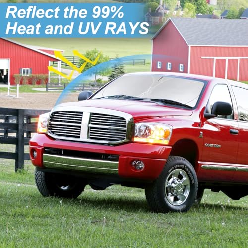 BOODANCARS Sunshade for Ram Sun Shade Fit 20102025 2026 Dodge RAM 2500 3500 Truck Accessories Windshield Cover for Ram 2500350045005500 Sun Visor Fits 2Dr RegularCab 4Dr QuadCab CrewCab MegaCab - Image 3