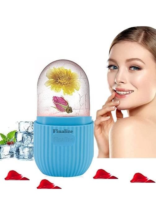 Finalize Finalize Facial Massager Jade Roller Gua Sha Tool 100 Natural Himalayan Stone for Face Neck Healing Skin Wrinkles Face Eye Neck Foot Manual Massage For Women STONE 3D NEW BLUE  - Image 3