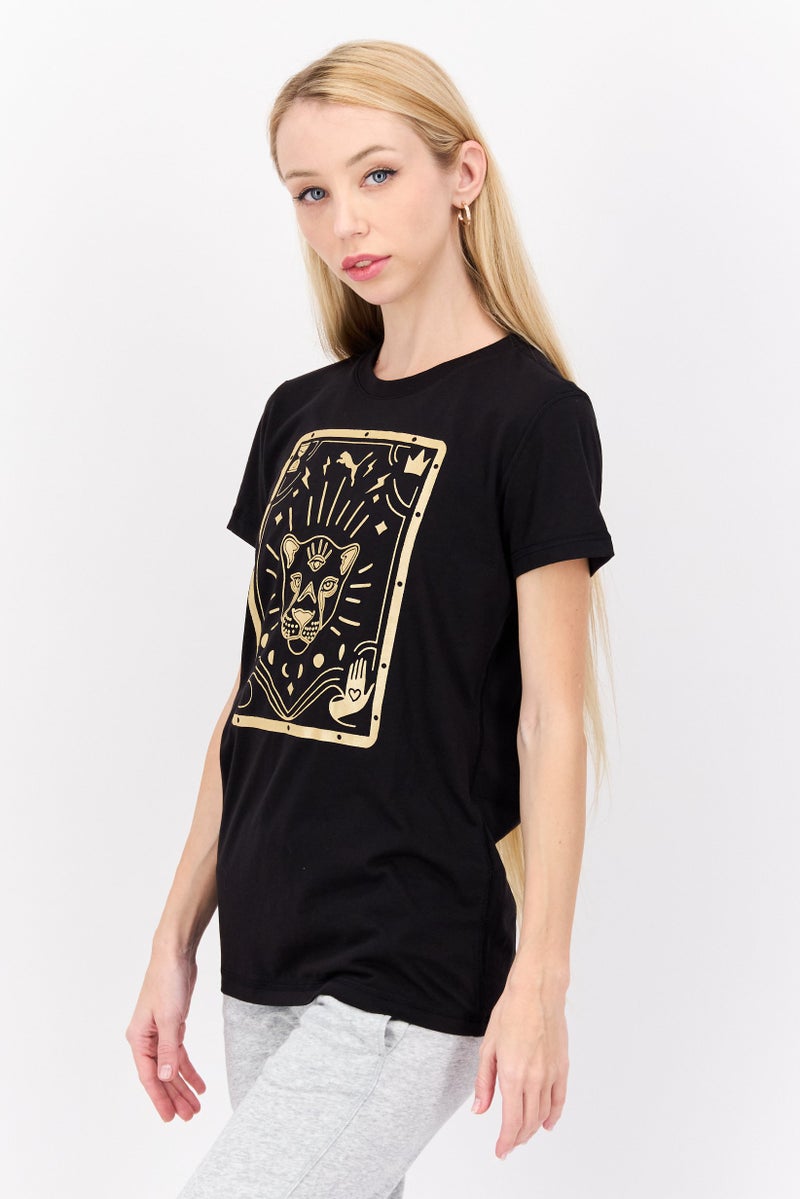 PUMA Women Sportswear Fit Short Sleeve Training T Shirt, Black  - Image 2