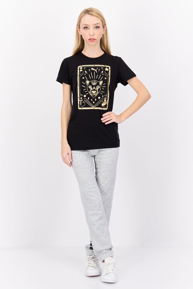 PUMA Women Sportswear Fit Short Sleeve Training T Shirt, Black  - Image 4