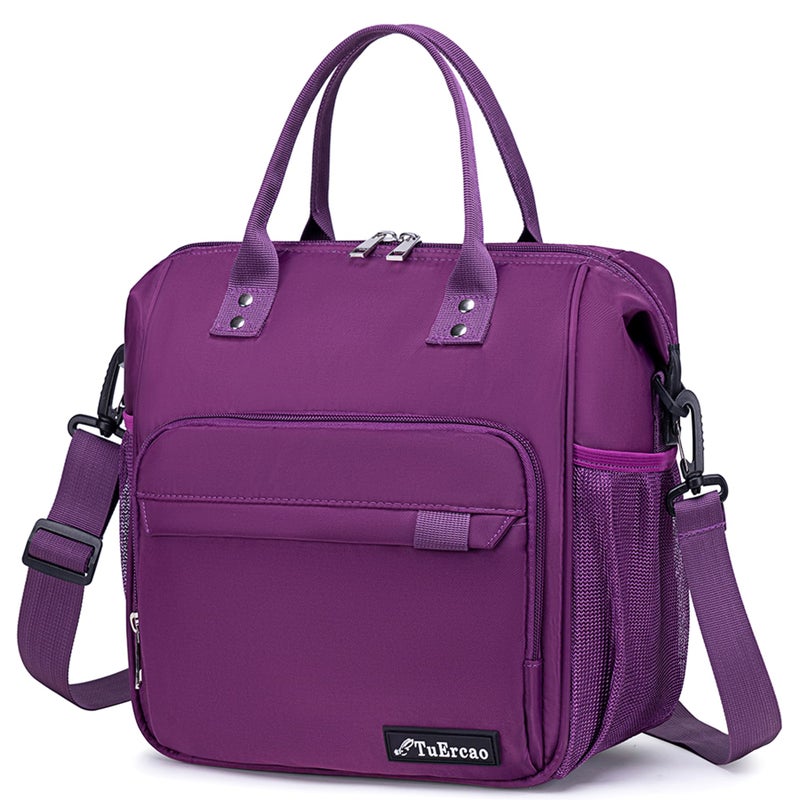 Purple Lunch Box for Women Insulated Lunch Bag Fits Bento Boxes Snack and Foods Ladies Lunch Tote Bag for Mother Mom Sister Friend Wife Her