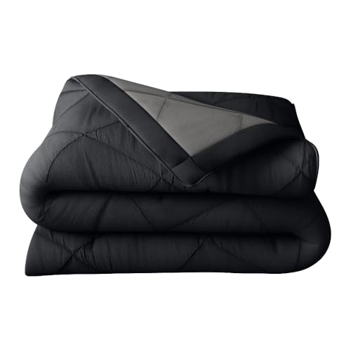 Wakefit Comforter Double Bed | 120 GSM | Quilt AC Blanket for Double Size Bed | Reversible Super Soft Microfiber Blanket | 100x90 Inches - Black Beauty & Night Owl - Image 5