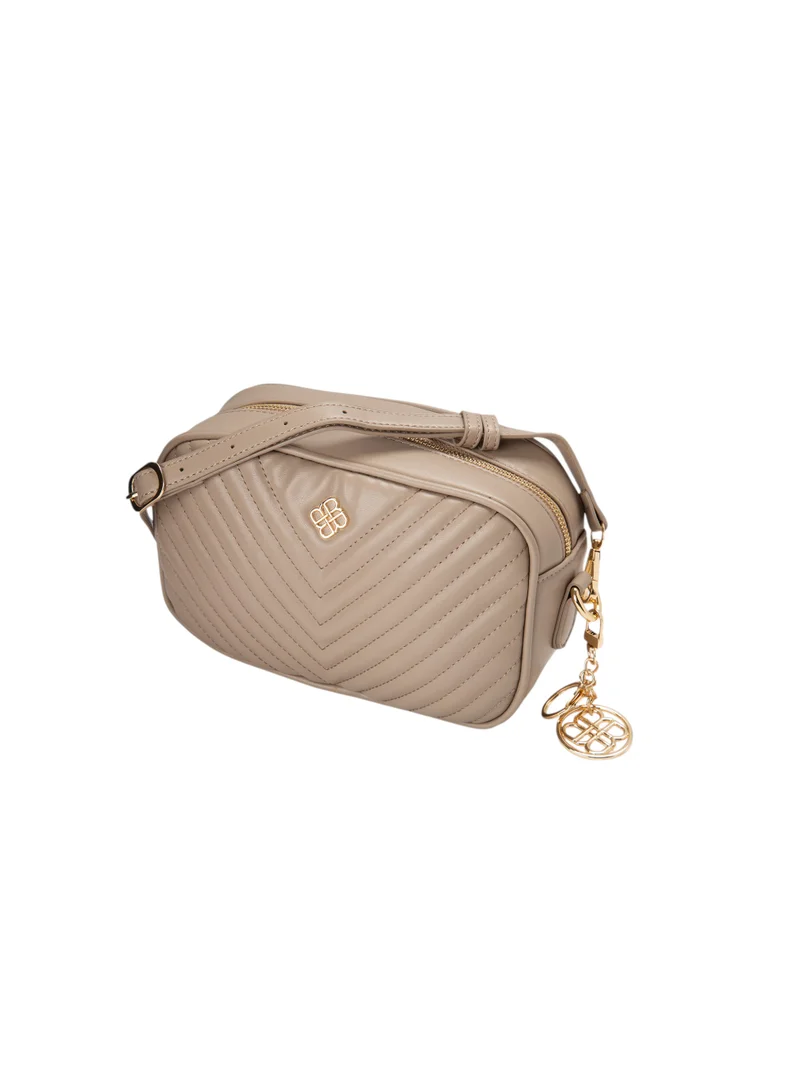 Bata Quilted Sling Bag Beige