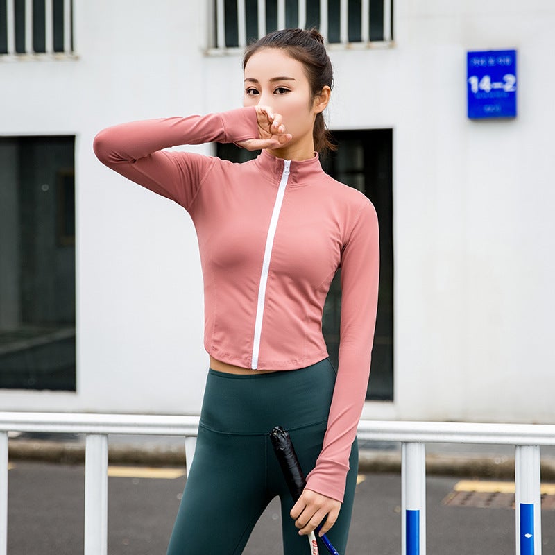 Generic Womens Long Sleeve Yoga Top Autumn Winter Workout Jacket Black  - Image 3