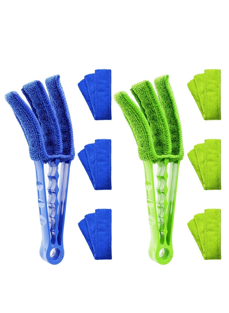2 Pack Window Blind Cleaner Duster Tool with 6 Each Microfiber Sleeves, Blind Cleaner Tools for Window Blinds, Jalousie Shutter, Air Conditioner - Image 1