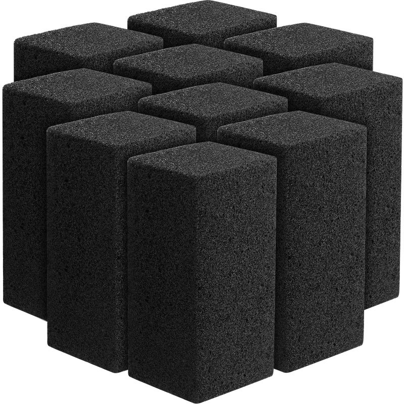 10 قطع من طوب تنظيف الشوايات التجارية الثقيلة من الحجر البركاني القابل لإعادة الاستخدام للمنزل والمطاعم والشوايات المسطحة والشوايات الخارجية