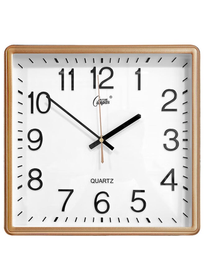 Compas Wall Clock Living Room Square Simple Clock New Quartz Clock Wall Clock 3375 Gold 33cm - Image 1
