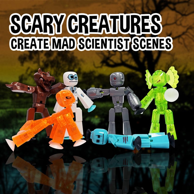 Zing Stikbot Monster Werewolf & Cyborg Pack, Set of 6 Stikbot Collectable Monster Action Figures, Stop Motion Animation, Great for Kids Ages 4 and Up - Image 5