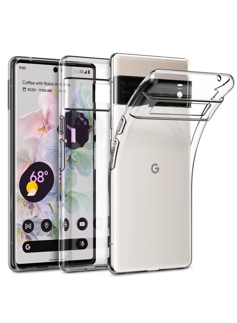 CATANES 2Pack for Pixel 6 Pro Clear Case and Screen Protector 360 Degree Front and Back Protection Shockproof Soft TPU with Anti-Scratch Tempered Glass  - Image 2