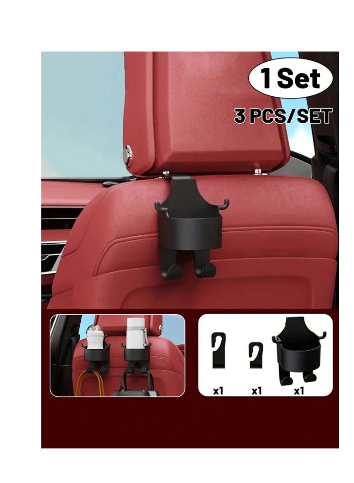 Car Cup Holder 2PCS Multifunctional Plastic Vehicle Seat Back Drink Bottle Holder, Universal Hanging Waterproof Auto Headrest Cup Organizer