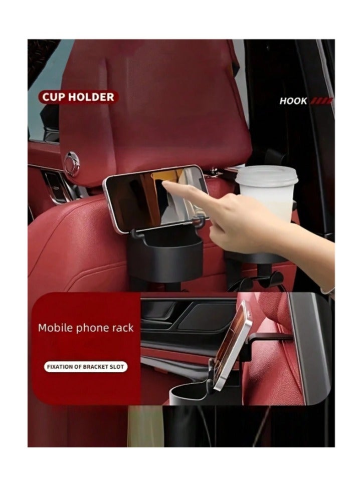 Car Cup Holder 2PCS Multifunctional Plastic Vehicle Seat Back Drink Bottle Holder, Universal Hanging Waterproof Auto Headrest Cup Organizer
