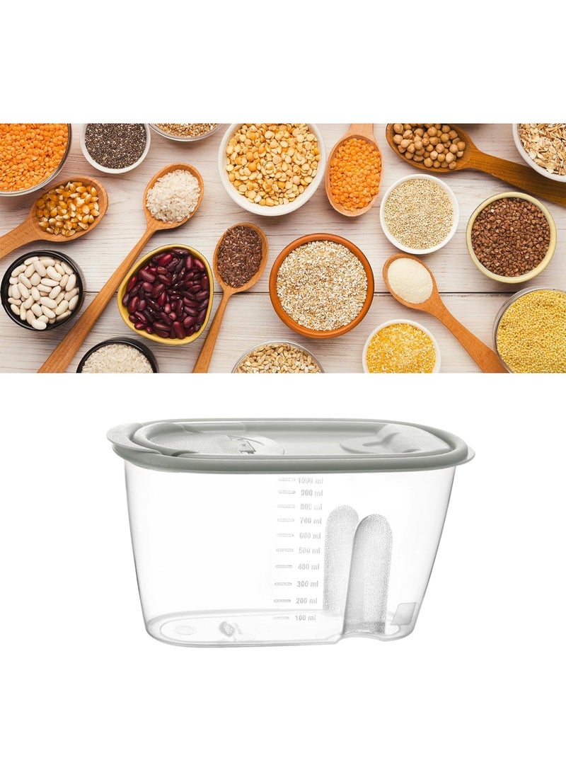 باجار حاوية تخزين طعام قابلة لإعادة الاستخدام بغطاء قابل للإزالة مصنوع من البلاستيك الصحي بسعة1 لتر - يمكنها تنظيم الطعام والتوابل والحبوب والمكسرات -(لون عشوائى) - Image 3