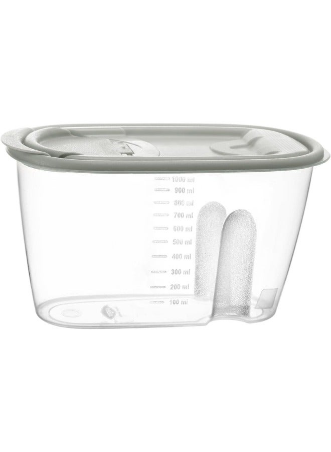 باجار حاوية تخزين طعام قابلة لإعادة الاستخدام بغطاء قابل للإزالة مصنوع من البلاستيك الصحي بسعة1 لتر - يمكنها تنظيم الطعام والتوابل والحبوب والمكسرات -(لون عشوائى) - Image 2