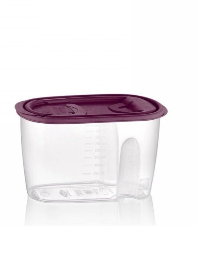 باجار حاوية تخزين طعام قابلة لإعادة الاستخدام بغطاء قابل للإزالة مصنوع من البلاستيك الصحي بسعة1 لتر - يمكنها تنظيم الطعام والتوابل والحبوب والمكسرات -(لون عشوائى) - Image 5