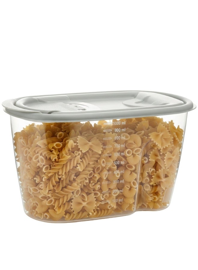 باجار حاوية تخزين طعام قابلة لإعادة الاستخدام بغطاء قابل للإزالة مصنوع من البلاستيك الصحي بسعة1 لتر - يمكنها تنظيم الطعام والتوابل والحبوب والمكسرات -(لون عشوائى) - Image 1