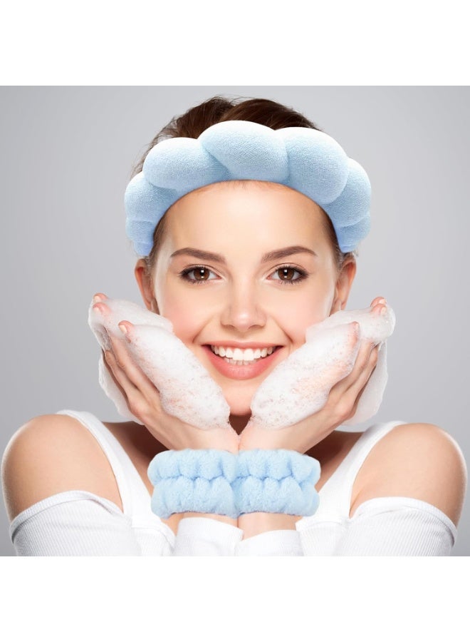 KIKI Terry Cloth Spa Headband and Wristband Set, Soft Puffy Hairband with Non-Slip Design for Facial Cleansing and Skincare - Image 2
