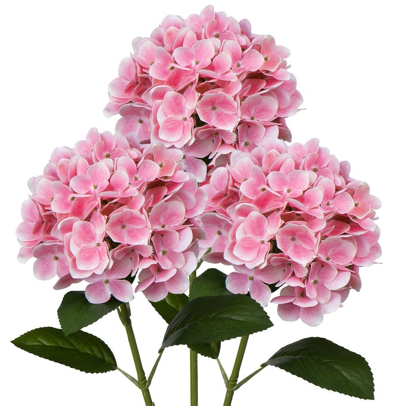 DILATATA Large Single Headed Pink Hydrangea 26 Artificial Hydrangea Flowers Fake Hydrangeas for Wedding Bouquet Home Party Store 3
