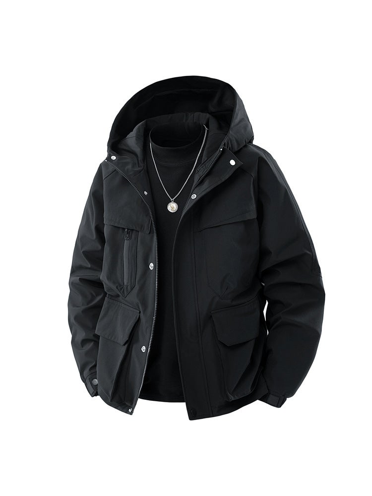 Japanese Cityboy Mountain Anti-Splashing Multi-Pocket Hooded Crock Jacket - Image 1