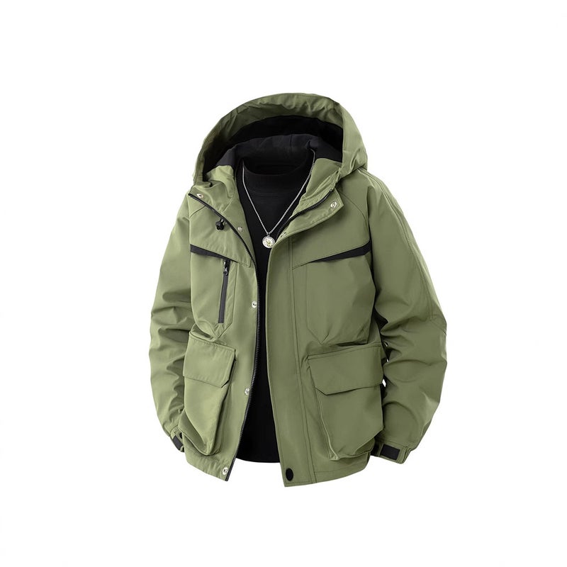 Japanese Cityboy Mountain Anti-Splashing Multi-Pocket Hooded Crock Jacket - Image 4