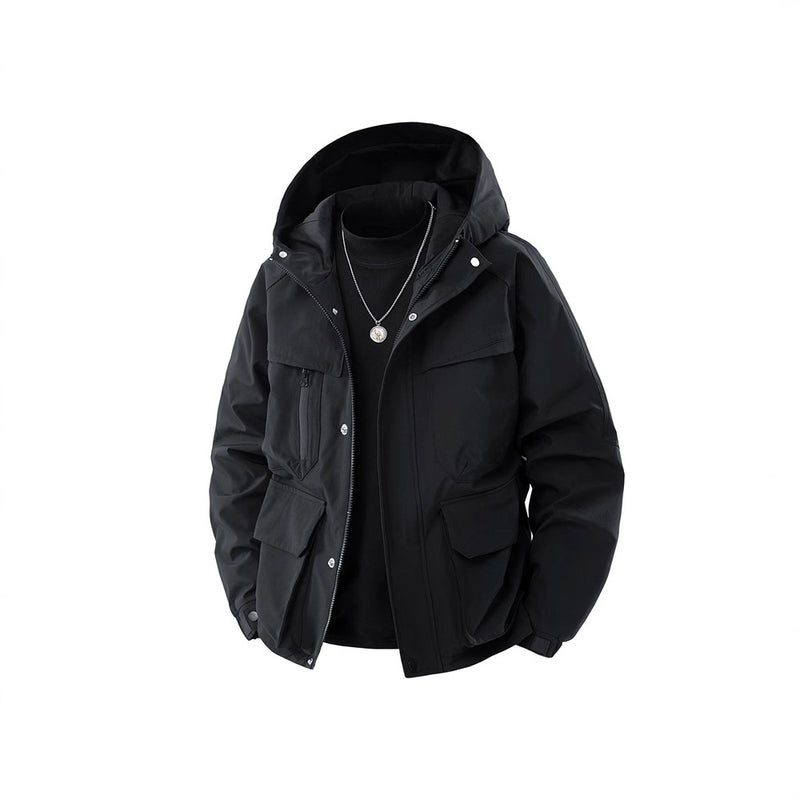 Japanese Cityboy Mountain Anti-Splashing Multi-Pocket Hooded Crock Jacket - Image 2