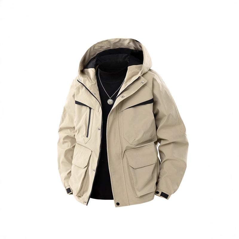 Japanese Cityboy Mountain Anti-Splashing Multi-Pocket Hooded Crock Jacket - Image 3