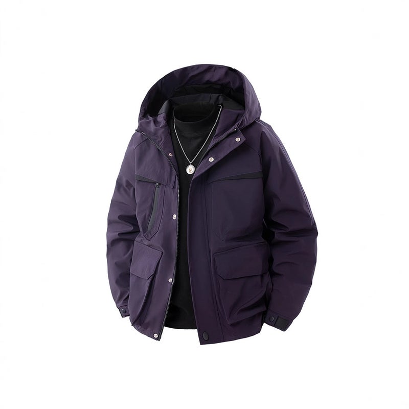Japanese Cityboy Mountain Anti-Splashing Multi-Pocket Hooded Crock Jacket - Image 5