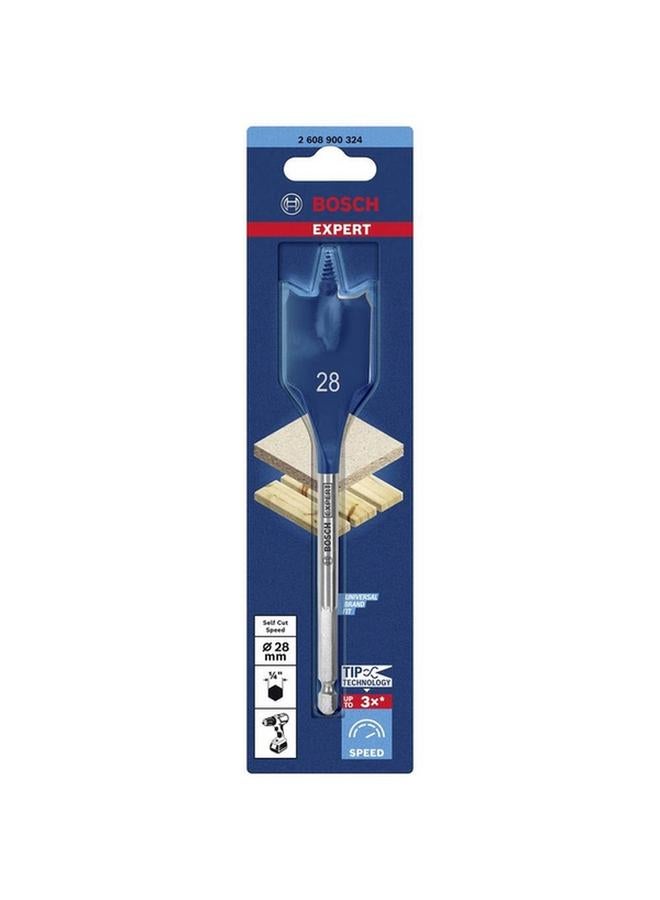 BOSCH Expert Self-Cut Speed Spade Drill Bit Silver and Blue 28 x 152mm JE2 608 900 324 - Image 2