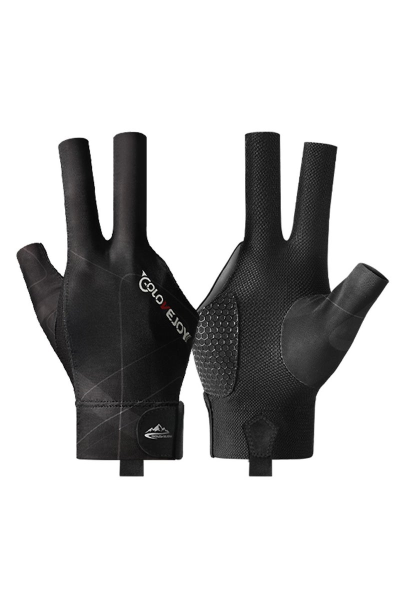 جولوف جوي قفازات سنوكر - قابلة للتهوية ومقاومة للانزلاق بثلاثة أصابع، تمتص العرق، مناسبة للبلياردو/البلياردو (عبوة واحدة) - Image 1
