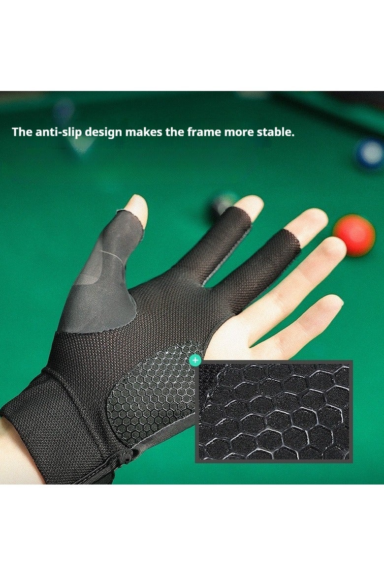 جولوف جوي قفازات سنوكر - قابلة للتهوية ومقاومة للانزلاق بثلاثة أصابع، تمتص العرق، مناسبة للبلياردو/البلياردو (عبوة واحدة) - Image 3