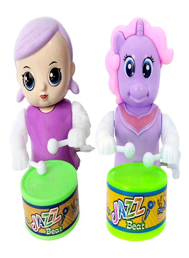 ROSEFAIR Cute Drummer Toy with Drumming and Dancing Action for Kids Baby Rattle Toys Set Toddler Kids (Pack of 2) - Image 1
