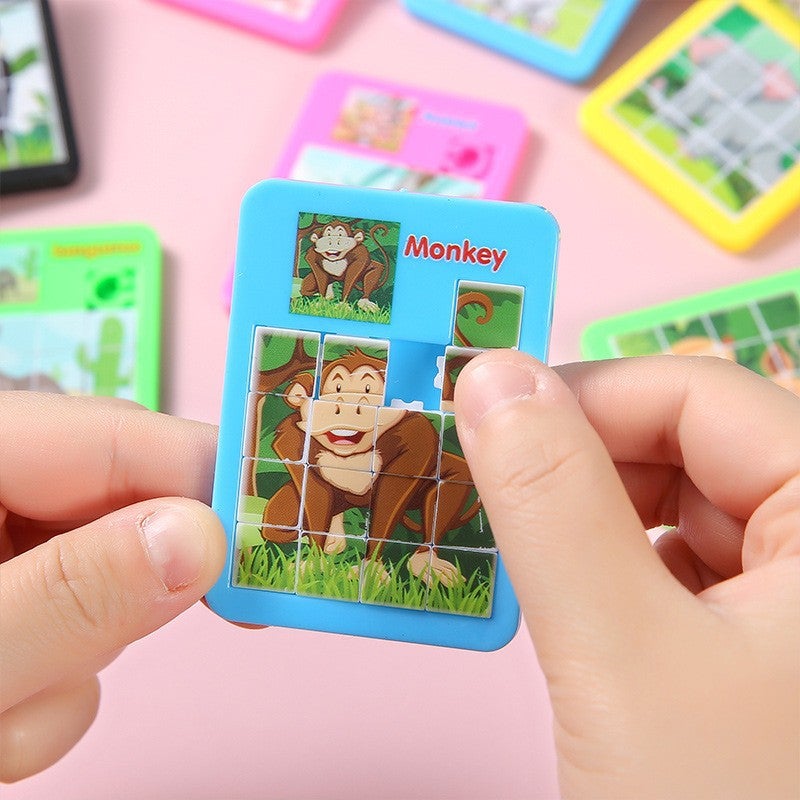 Cartoon Animal Sliding Puzzle Huarong Road 16 Grid Maze Educational Small Toy Children'S School Kindergarten Gift - Image 2