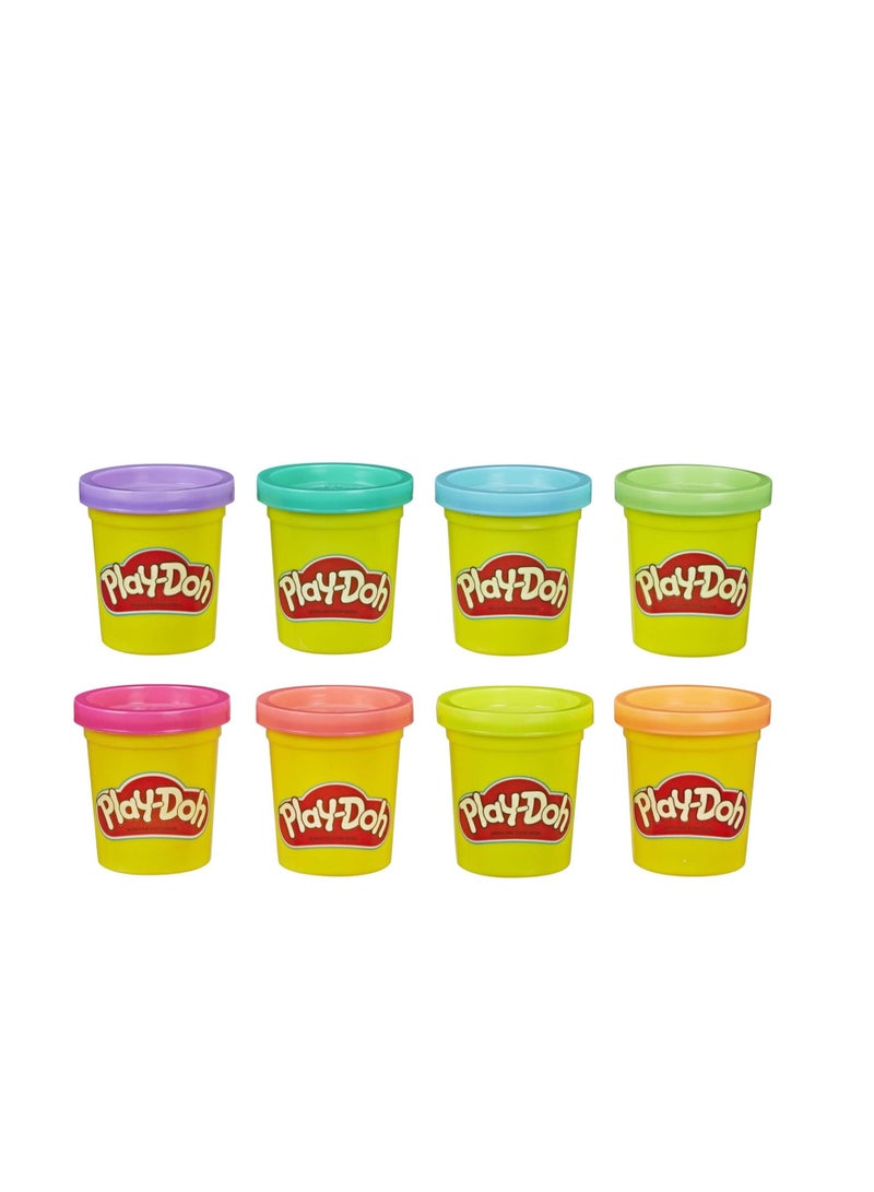 بلاي دوه مجموعة ألوان نيون من بلاي دو؛ عبوة من 8 علب بلاي دو سعة 2 أونصة، ألعاب للأطفال من عمر سنتين فما فوق، ألعاب فنية وحرفية للأطفال، ألعاب إبداعية - Image 2